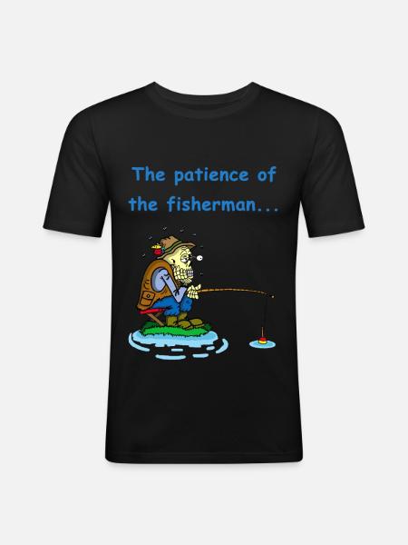 The Fisherman's Patience - Men's Slim Fit T-Shirt - black