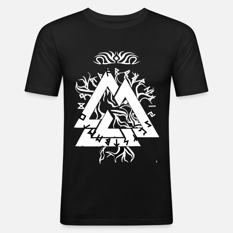 Magic Rune Triangle design - Men's Slim Fit T-Shirt - black