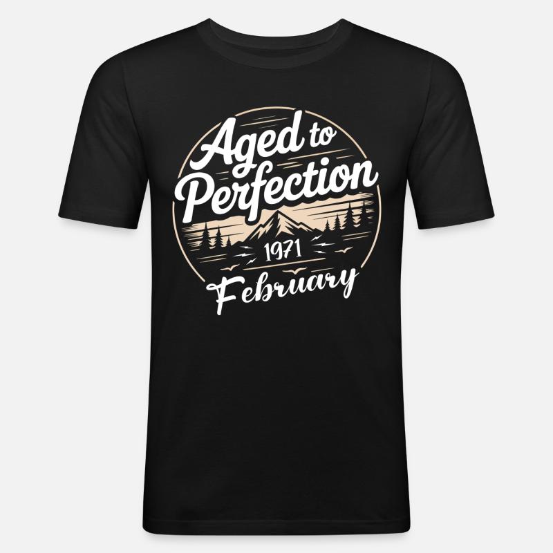 Februar 1971  - Männer Slim Fit T-Shirt - Schwarz