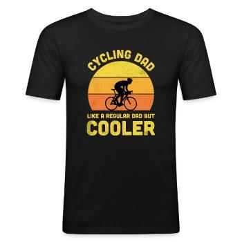 Vintage retro Cycling Bicycle Dad Fathers Day Gift - Men's Slim Fit T-Shirt - black - Front - Nik (191cm)