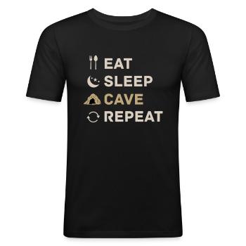 Höhlenforschung Höhlenforscher Höhlenforscher Höhlenforscher Geschenk - Männer Slim Fit T-Shirt - Schwarz - Vorne - Nik (191cm)