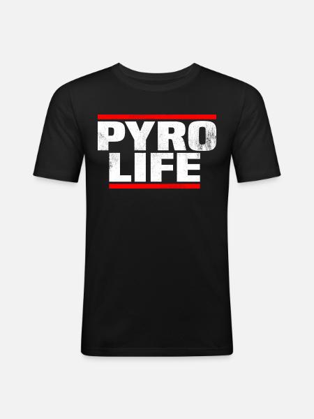 pyro life ilotulitus vuurwerk paita - Miesten tyköistuva t-paita - musta