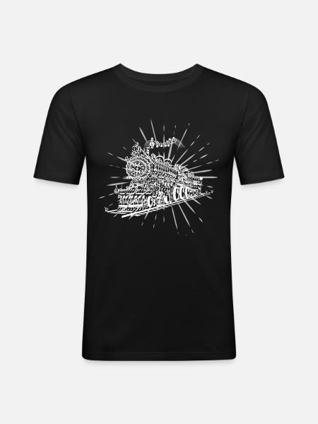 Music train - Men's Slim Fit T-Shirt - black