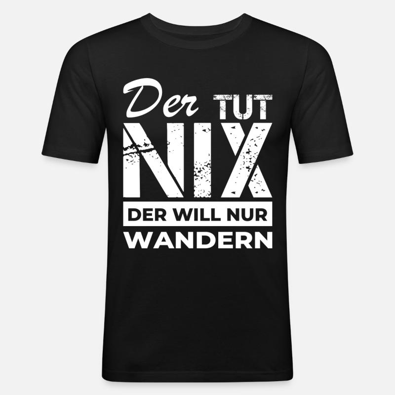 Wanderer - Wandern - Männer Slim Fit T-Shirt - Schwarz