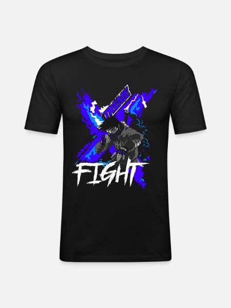 Xtreme Fight Fighter Manga Anime - Men's Slim Fit T-Shirt - black