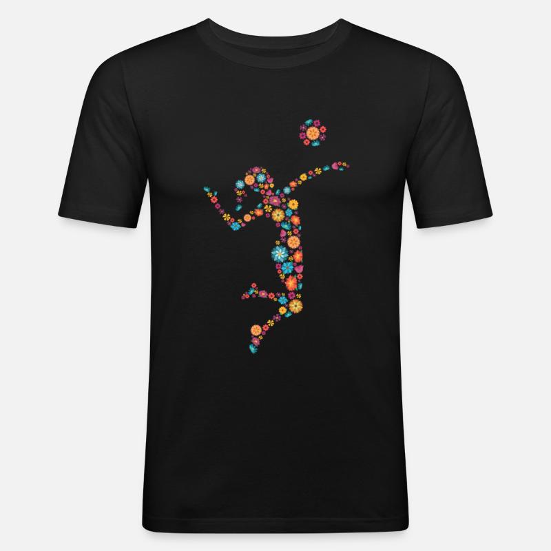 Volleyball Frau oder Mädchen - Männer Slim Fit T-Shirt - Schwarz