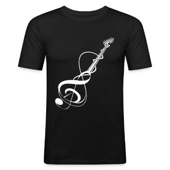 Gitarre Musiker Geschenkidee für Gitarristen - Männer Slim Fit T-Shirt - Schwarz - Vorne - Nik (191cm)