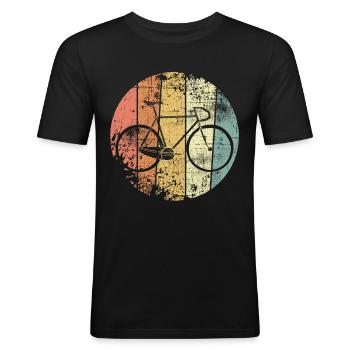 Rennrad - Männer Slim Fit T-Shirt - Schwarz - Vorne - Nik (191cm)
