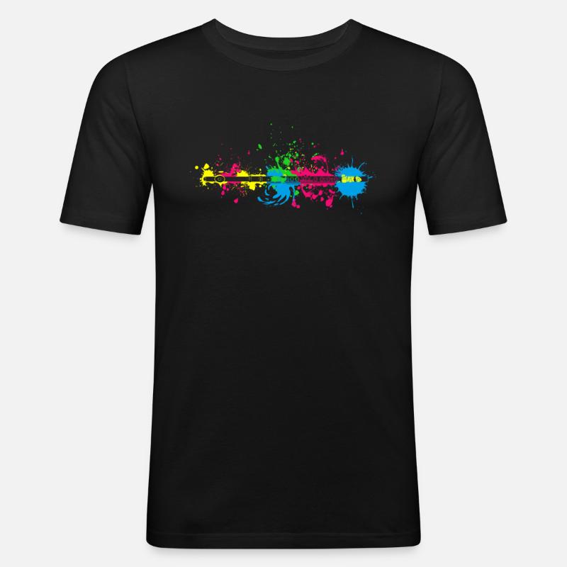 Flöte Querflöte Musiker Geschenke - Männer Slim Fit T-Shirt - Schwarz