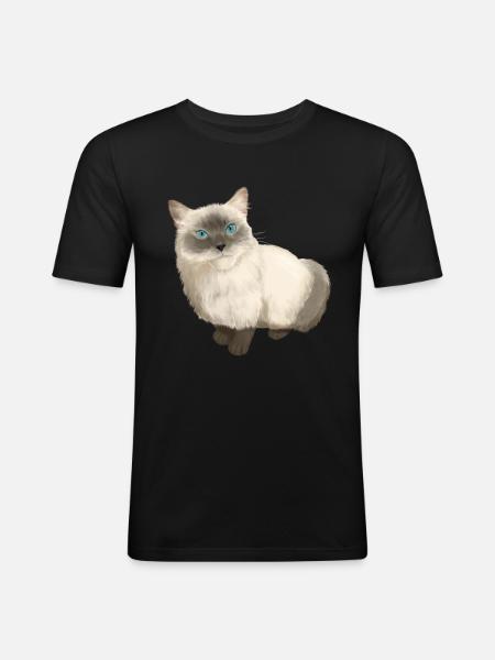 Ragdoll Cat - Men's Slim Fit T-Shirt - black