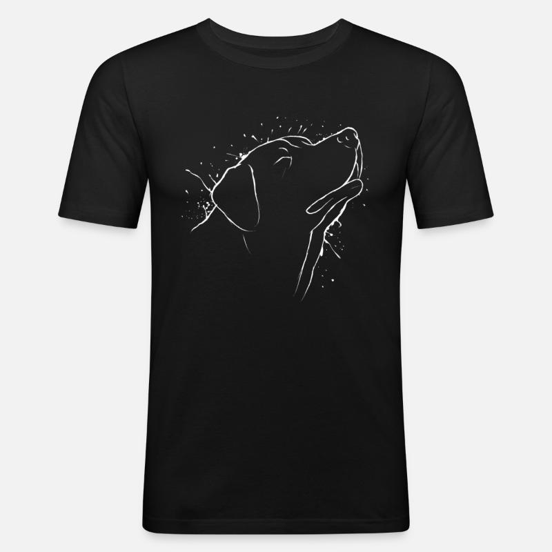 Labrador Hund Geschenk - Männer Slim Fit T-Shirt - Schwarz