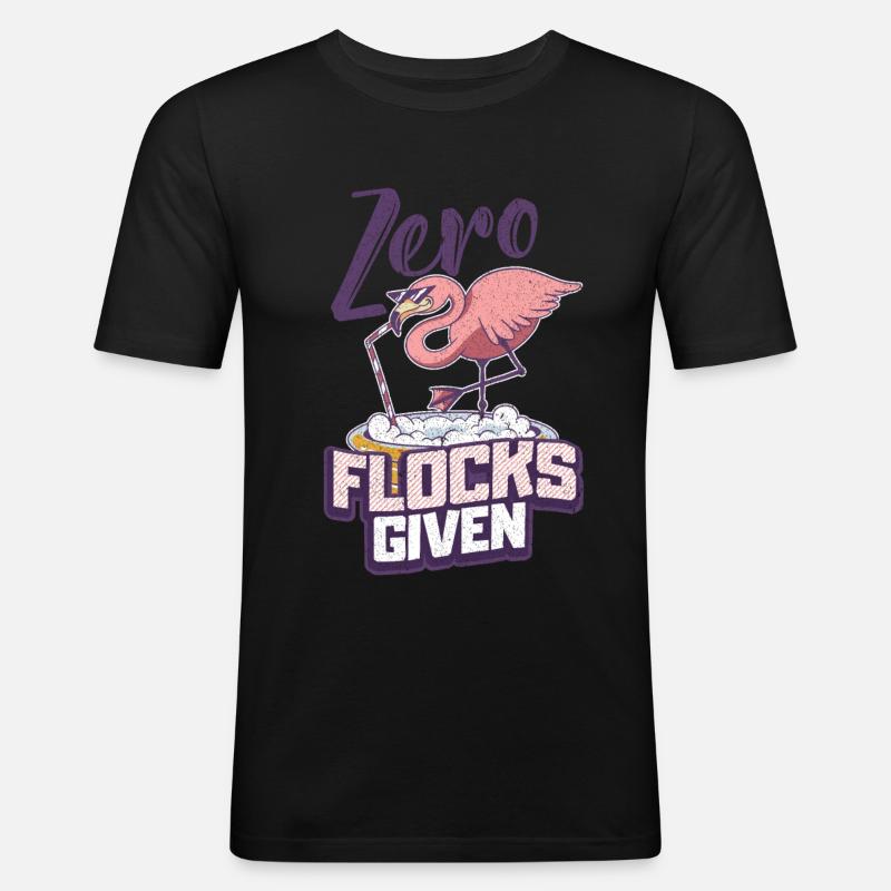 Flamingo - Männer Slim Fit T-Shirt - Schwarz