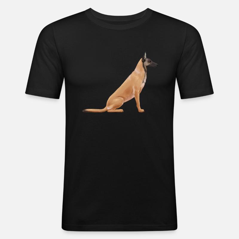 Belgischer Malinois Schäferhund - Männer Slim Fit T-Shirt - Schwarz