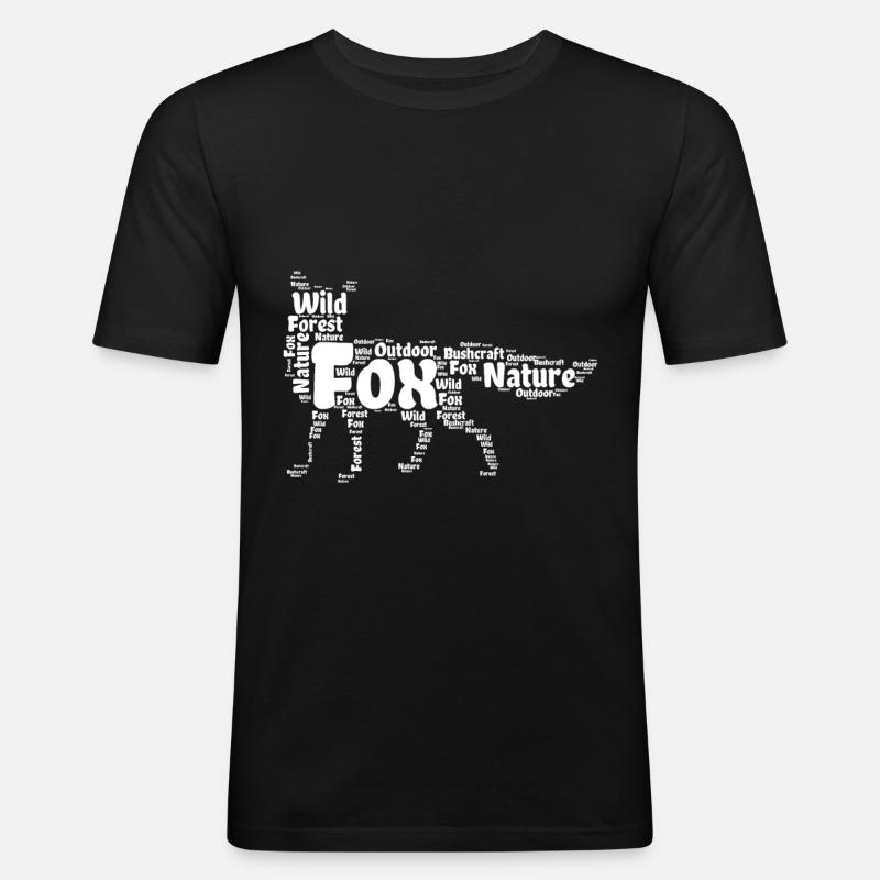 Fuchs - Männer Slim Fit T-Shirt - Schwarz