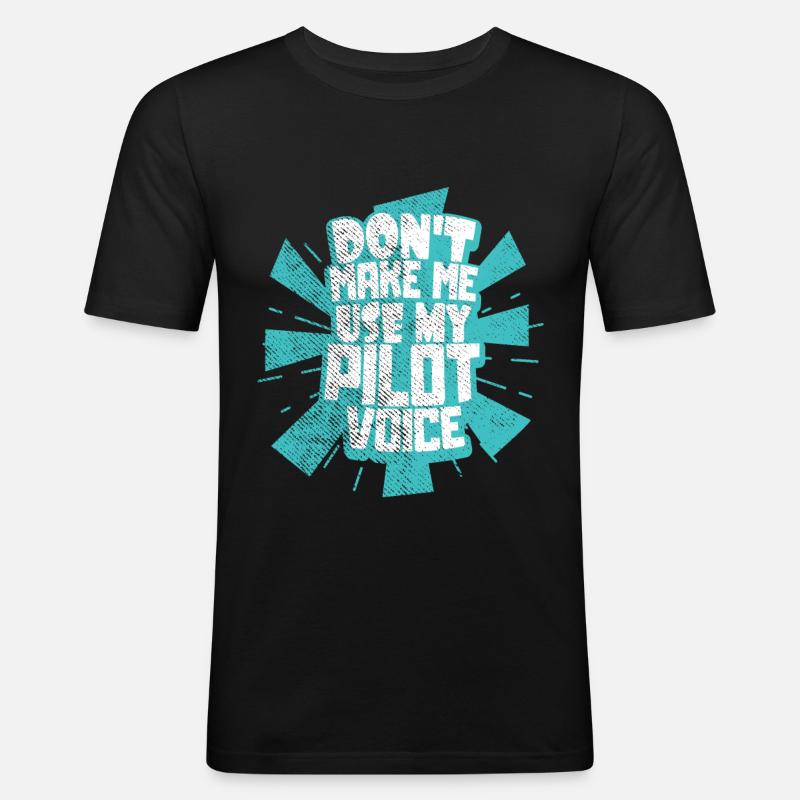Pilot - Männer Slim Fit T-Shirt - Schwarz