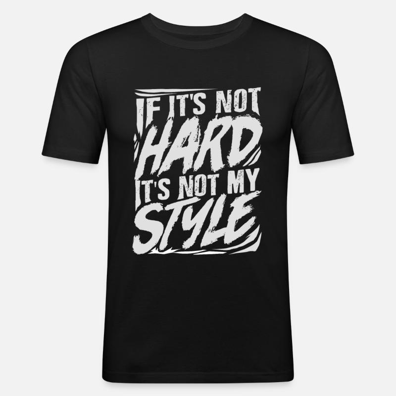 Hardstyle Techno - Männer Slim Fit T-Shirt - Schwarz