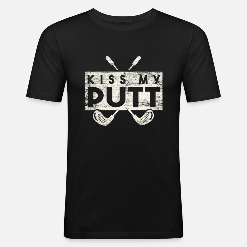 Golf Golfschläger - Männer Slim Fit T-Shirt - Schwarz