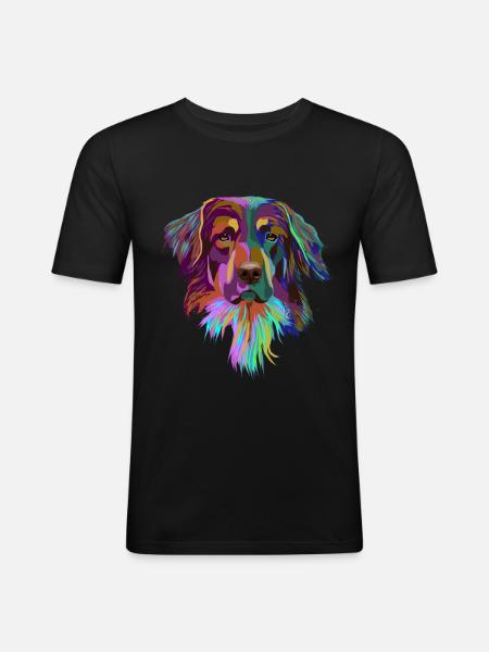 Splash Hovawart Dog - Men's Slim Fit T-Shirt - black
