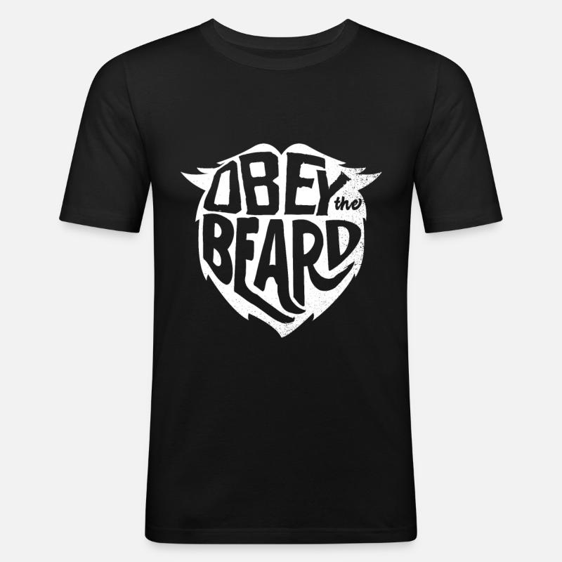 Bart Vollbart - Männer Slim Fit T-Shirt - Schwarz