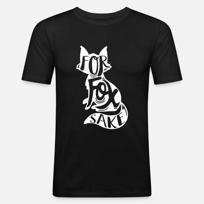 Fuchs - Männer Slim Fit T-Shirt - Schwarz