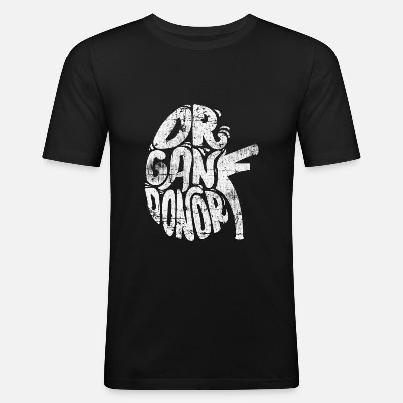 Organspender - Männer Slim Fit T-Shirt - Schwarz
