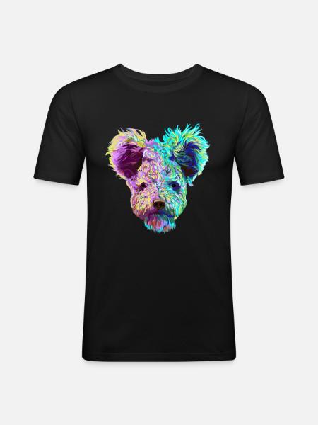 Splash Pumi Hund - Männer Slim Fit T-Shirt - Schwarz