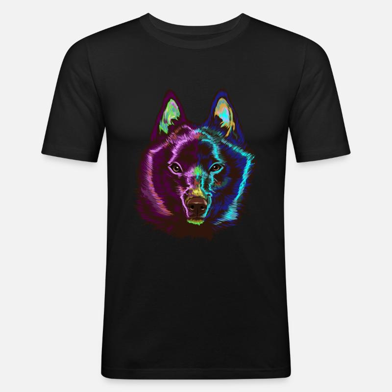 Splash Schipperke Hund - Männer Slim Fit T-Shirt - Schwarz