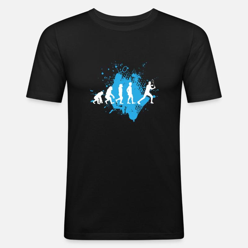 Badminton evolution - Männer Slim Fit T-Shirt - Schwarz