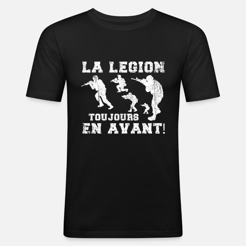 Fallschirmjäger - Männer Slim Fit T-Shirt - Schwarz