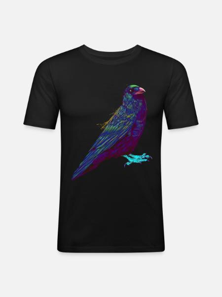 Splash Crow Bird Raven - Men's Slim Fit T-Shirt - black