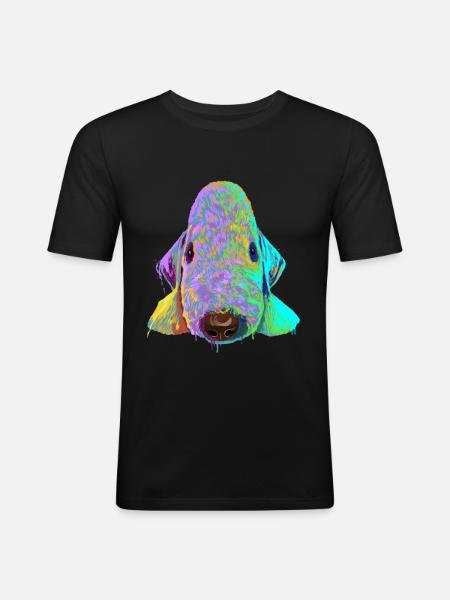 Spalsh Dog Bedlington Terrier - Men's Slim Fit T-Shirt - black