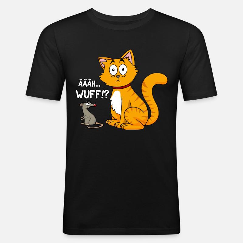 Ääh wuff - Männer Slim Fit T-Shirt - Schwarz