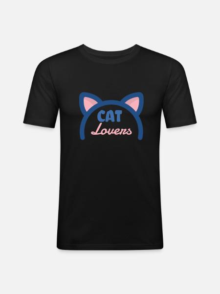 Cat Lovers - Men's Slim Fit T-Shirt - black