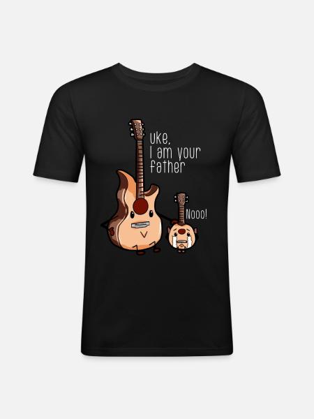 Uke I am your father Ukulele guitar funny - Men's Slim Fit T-Shirt - black