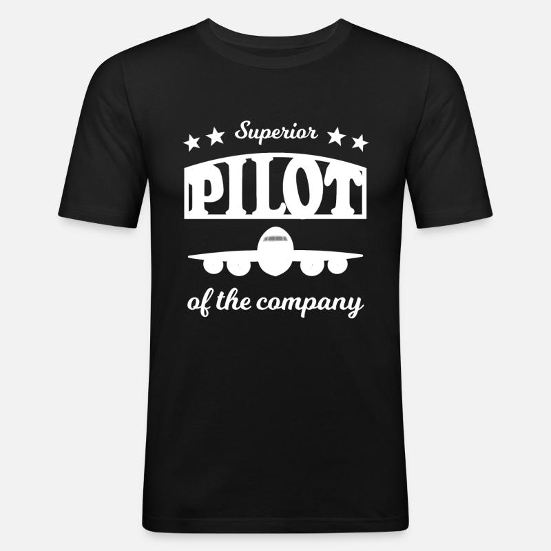 Allerbester Pilot - Männer Slim Fit T-Shirt - Schwarz