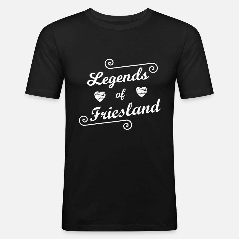 Friesländer Legenden - Männer Slim Fit T-Shirt - Schwarz