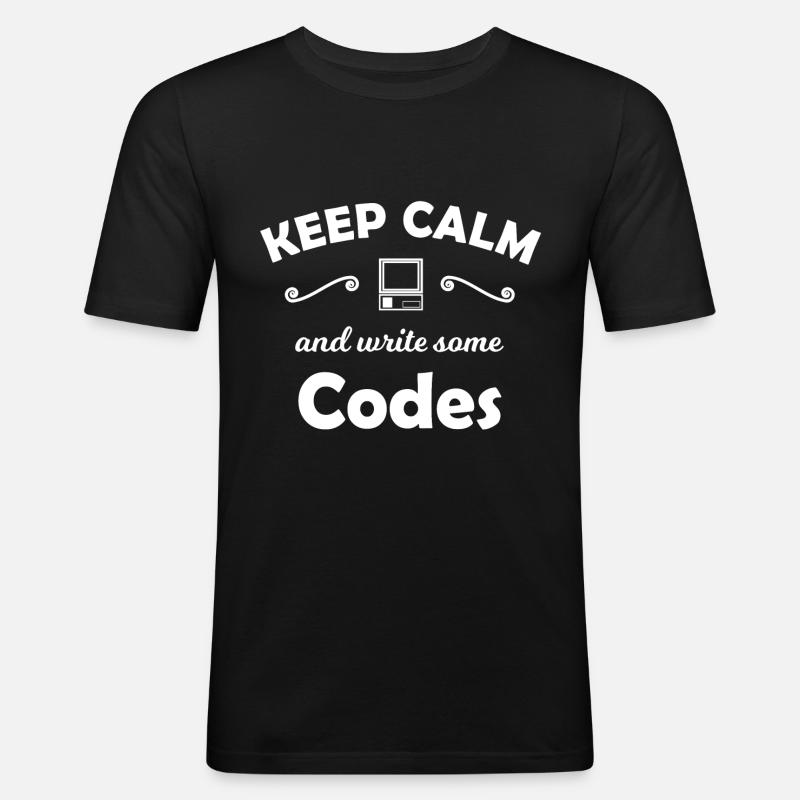 Code Programmierer - Männer Slim Fit T-Shirt - Schwarz