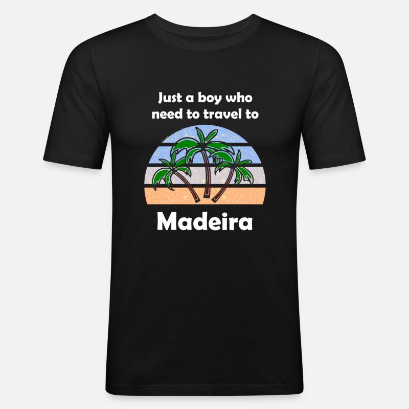 Der Junge aus Madeira - Männer Slim Fit T-Shirt - Schwarz