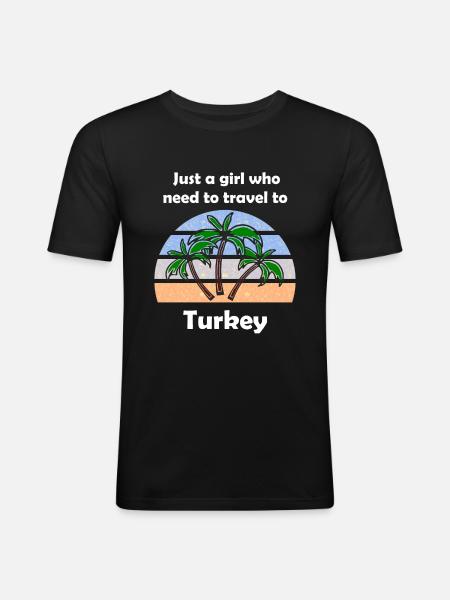 Tourist in Turkey - Men's Slim Fit T-Shirt - black