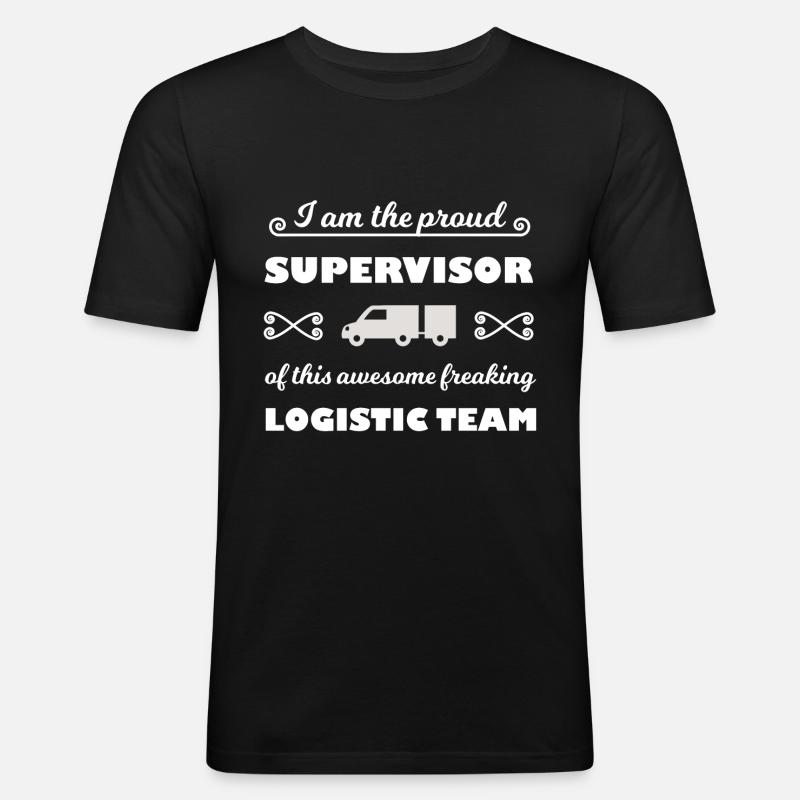 Der Transport Chef - Männer Slim Fit T-Shirt - Schwarz