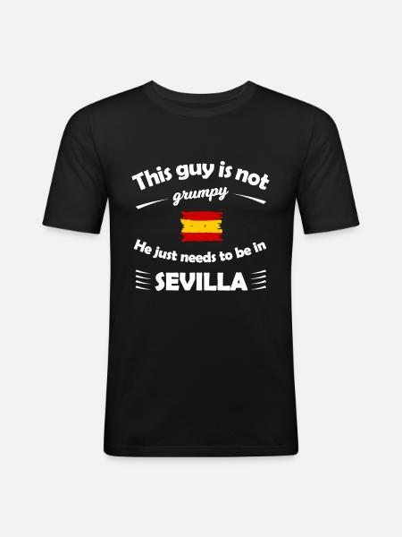 Holidays in Seville - Men's Slim Fit T-Shirt - black