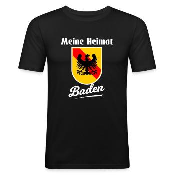 La patrie de Baden - T-shirt près du corps Homme - noir - Devant - Nik (191cm)