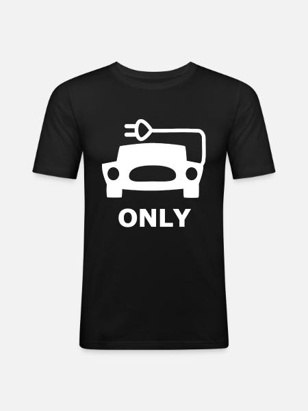 Parking for e-cars - Men's Slim Fit T-Shirt - black