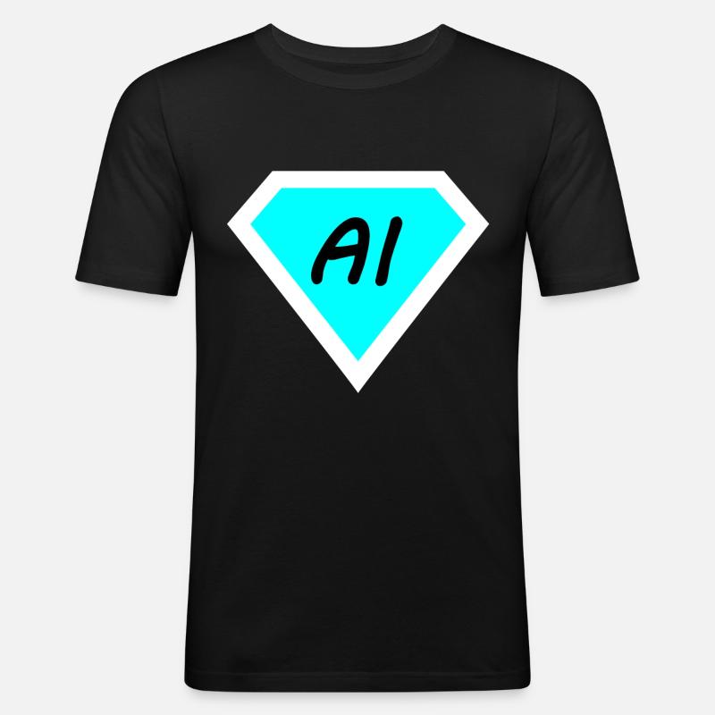 Die künstliche Computer Technik - Männer Slim Fit T-Shirt - Schwarz