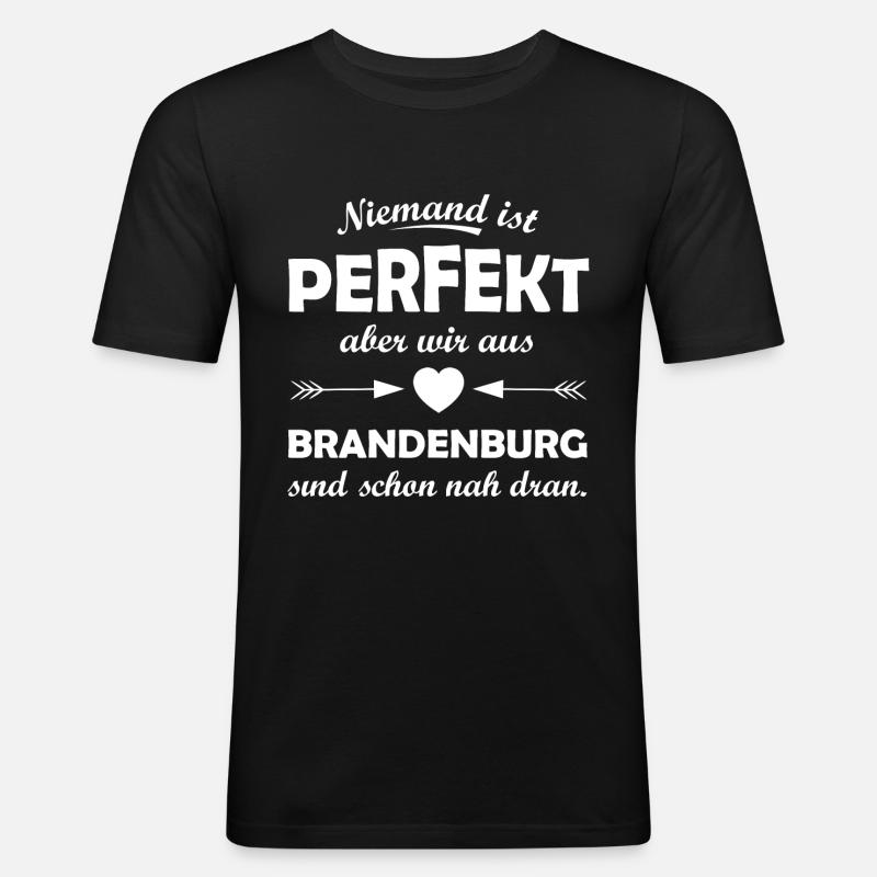 Brandenburg bei Berlin - Männer Slim Fit T-Shirt - Schwarz