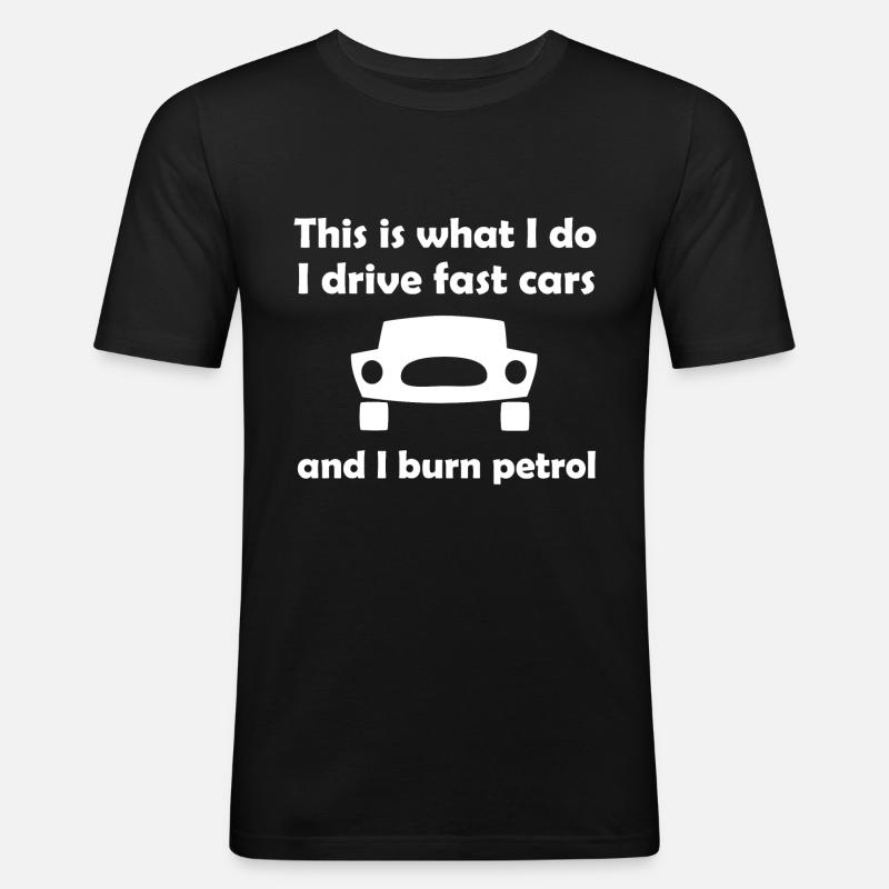 Die Autofahrer Freunde - Männer Slim Fit T-Shirt - Schwarz