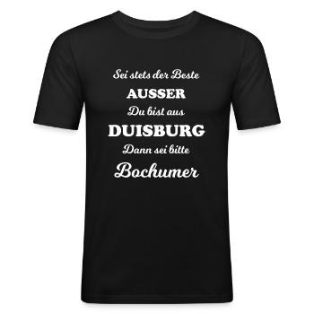 Les habitants de Bochum dans la région de la Ruhr - T-shirt près du corps Homme - noir - Devant - Nik (191cm)