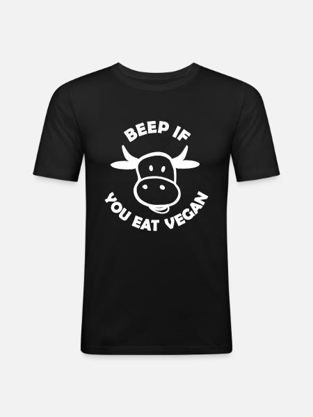 Vegans and vegetarians - Men's Slim Fit T-Shirt - black
