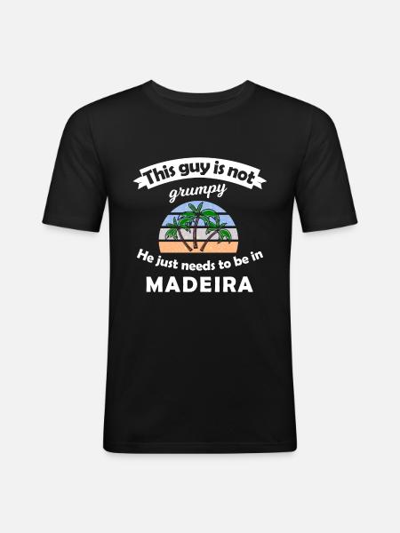 Holidays in Madeira - Men's Slim Fit T-Shirt - black