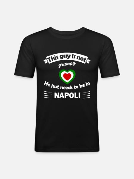 Homesick for Naples - Men's Slim Fit T-Shirt - black